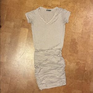 Prana Striped Ruched T-shirt Dress